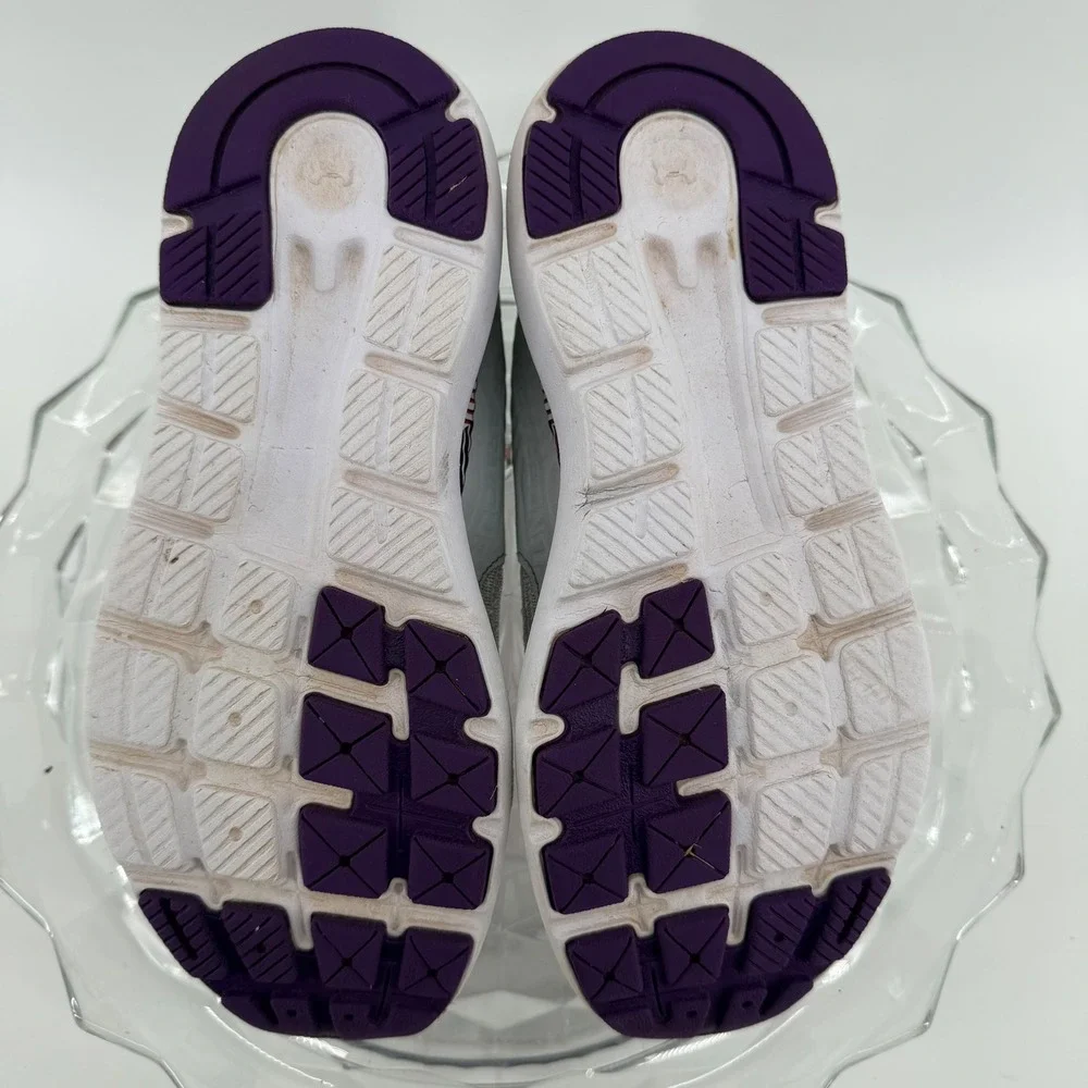 Under Armour Youth Running Shoes‎ Gray Pink Purple Lace Up Sneakers 6.5 Y